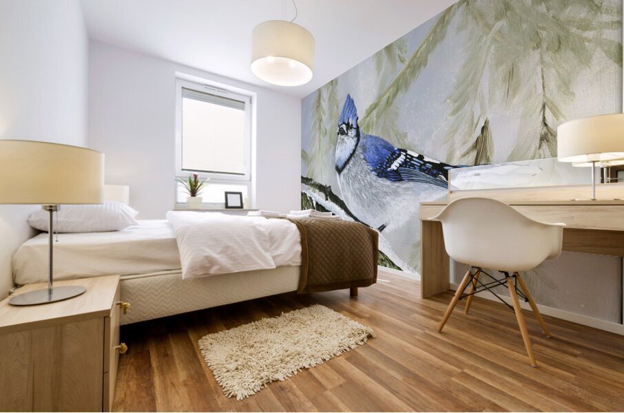 Winter Bluejay Mural print