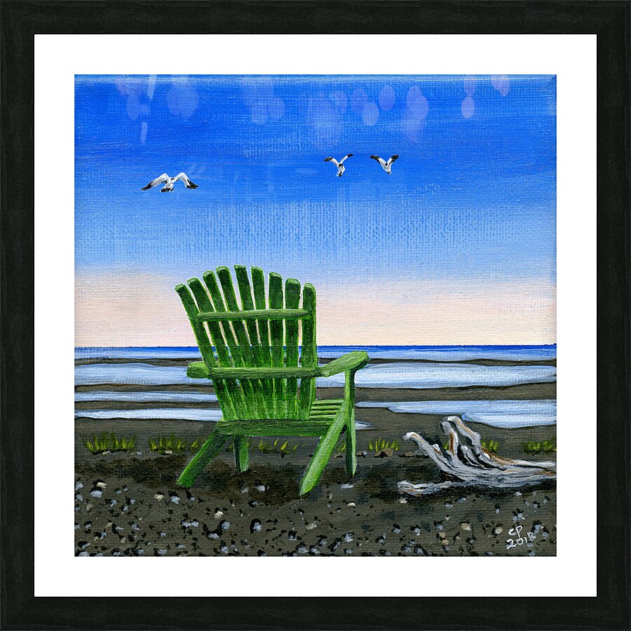 Green Chair Picture Frame print