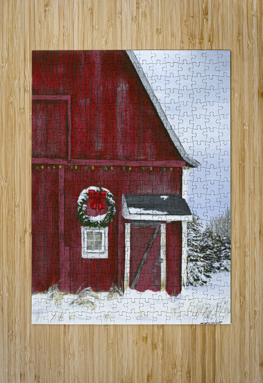 The Red Barn  Carol Pounder Art Puzzle printing