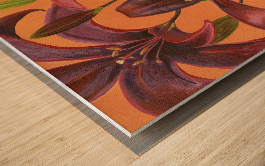 Lily Burst  Wood print